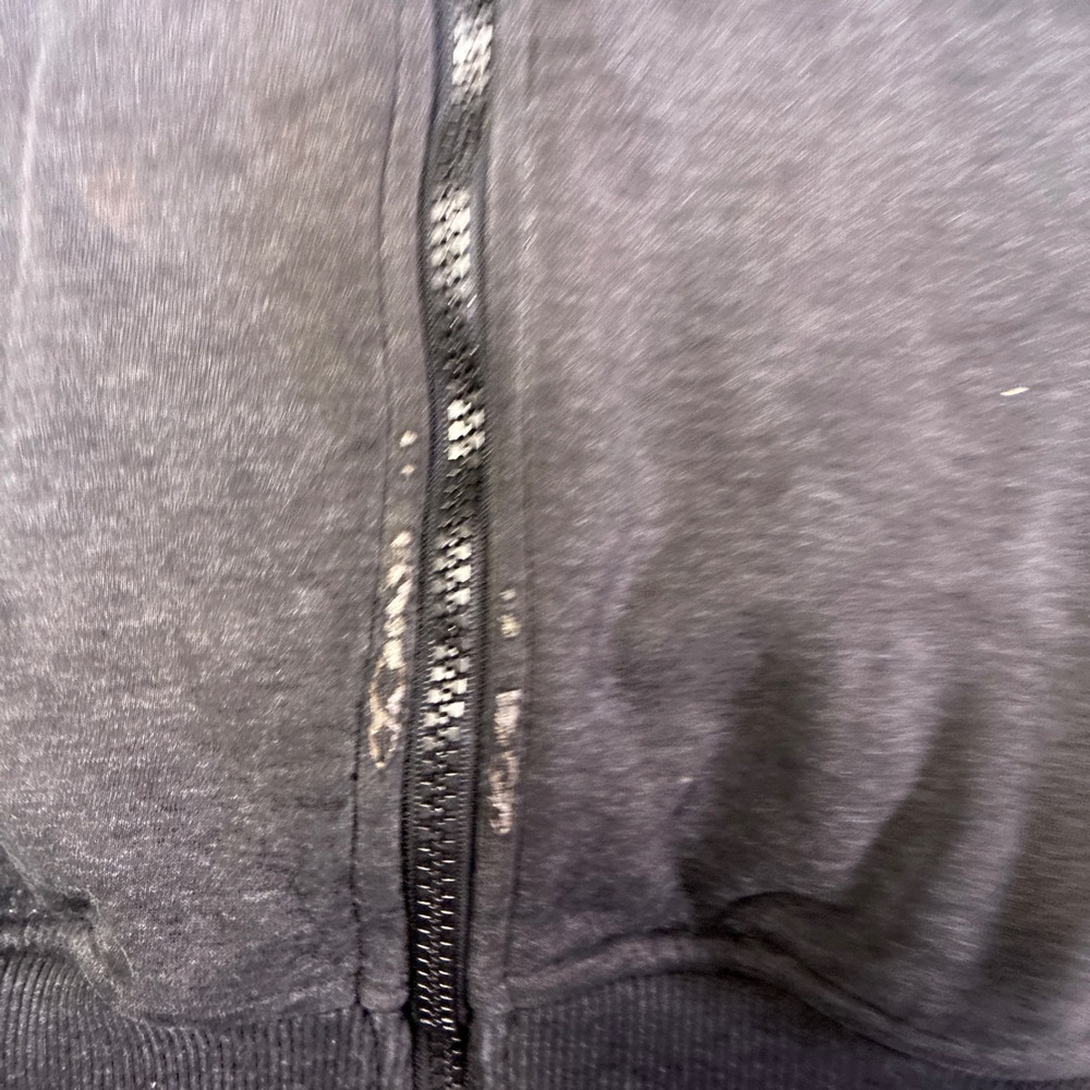 Milwaukee Zip Up Hoodie Mens Medium Black Distressed Heavyweight Workwear - Picture 4 of 12